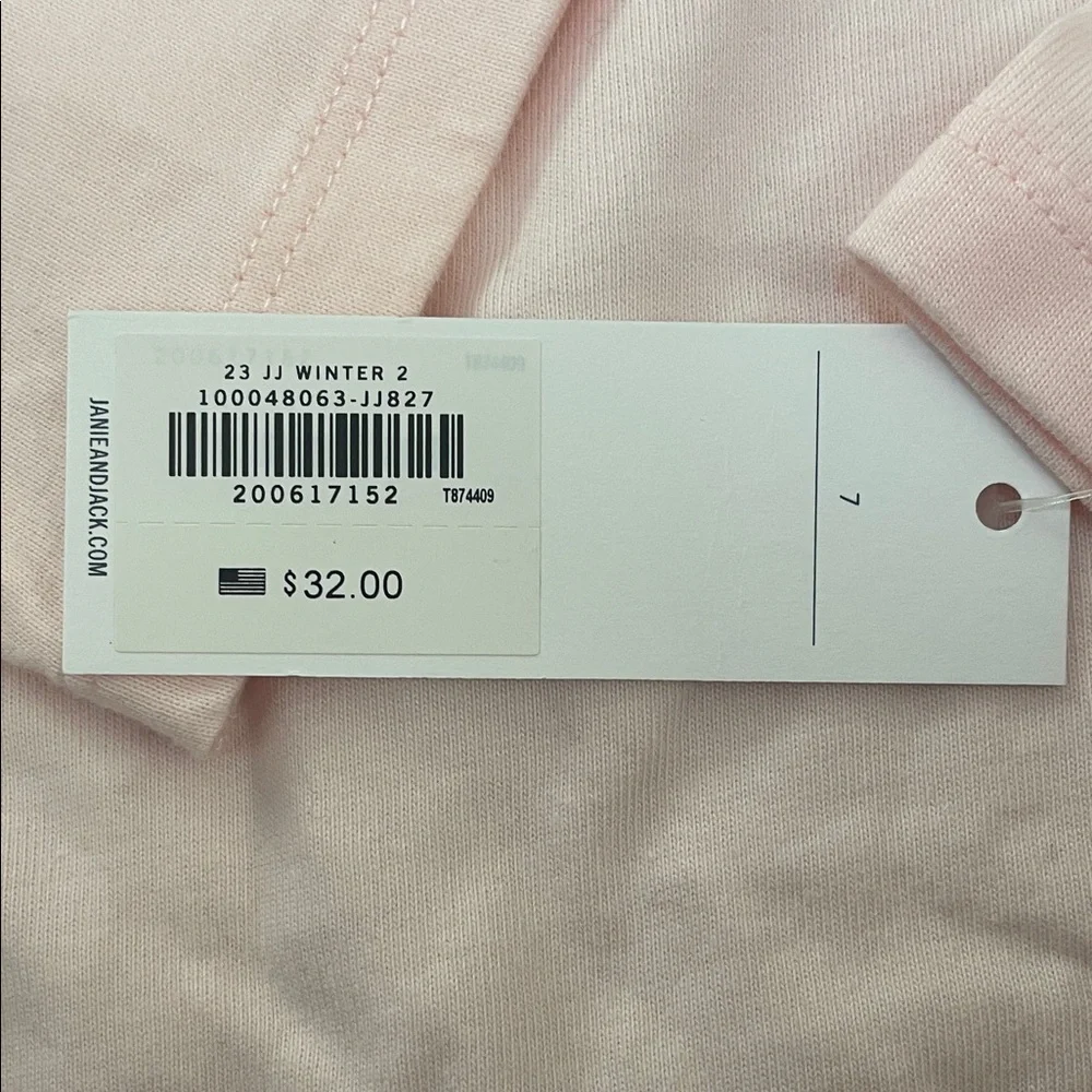 NWT Janie and Jack Light Pink Long Sleeve Kids Tee with Flamingo Design - Picture 3 of 6